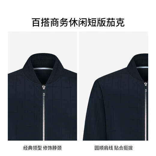 Jinba men's short version simple business casual spring and autumn new jacket men's BKDT1166 dark blue 2XL