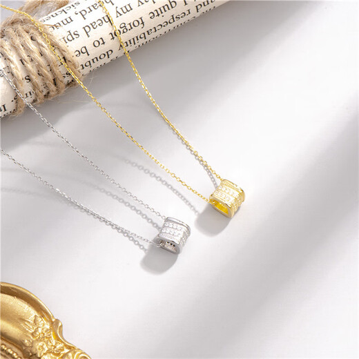 Libiao's new S925 sterling silver with diamonds, fashionable small waist necklace, gentle pendant for women, trendy personalized clavicle chain in stock, platinum model 925 silver