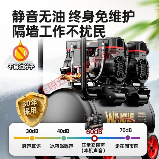 
Pupan super quiet small portable air compressor woodworking special mini air pump spray paint mini air compressor car washing 3890W-60L [digital display brushless + full copper motor + 3180W/3890W/3990W/4290W