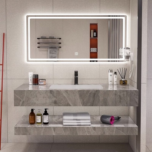 
Rock slab seamless wash basin integrated double bathroom wash basin hotel toilet wash basin [Stylish and simple] Fish belly white seamless basin [Smart [SQWY Classic] 60*50 5689 pieces sold