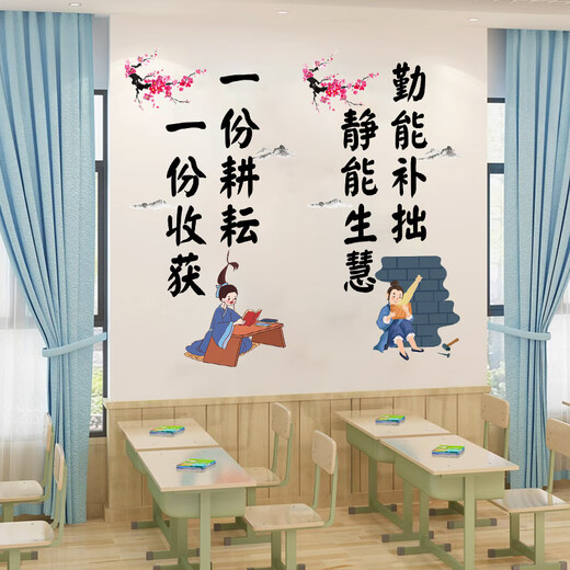 Class culture slogans in the future you will be inspirational school classroom layout decoration elementary school celebrity quote wall sticker holder SY6167 vertical wind is coming [New imposition spacing large