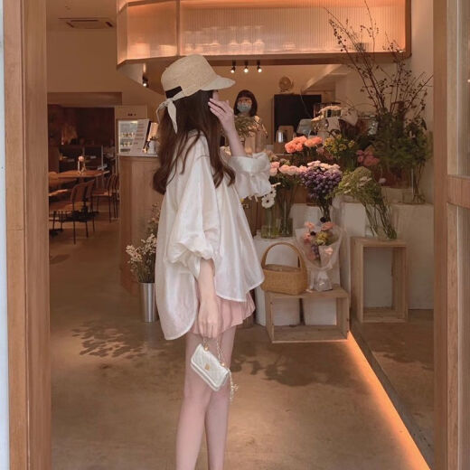 YNWWGW satin shirt for women summer Korean style thin gentle shorts suit 9755 pink shorts [single piece] M [recommended 100 Jin [Jin equals 0.5 kg] below]