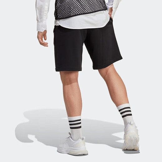 阿迪达斯（adidas）短裤男裤夏季新款运动裤宽松舒适透气针织休闲五分裤IP3932 IC9756黑色  XL