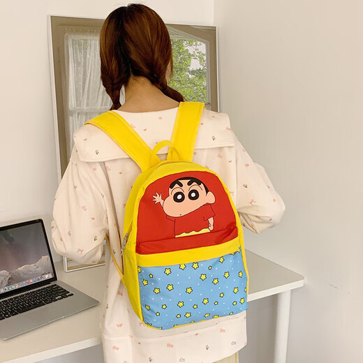 2025 new cute cartoon backpack female college student commuting class schoolbag large capacity travel backpack yellow