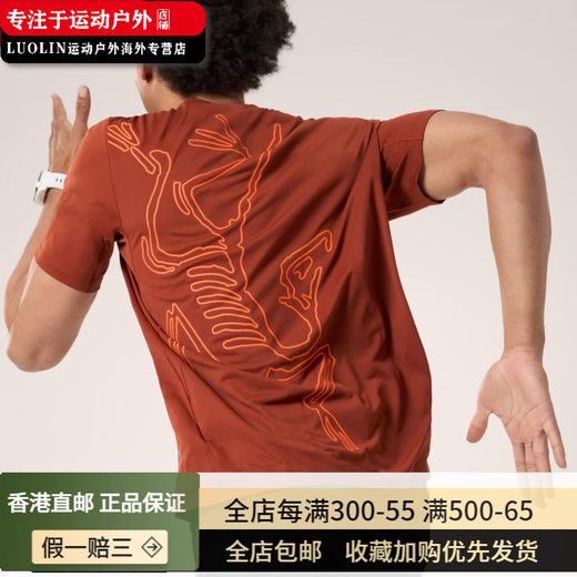 始祖鸟（ARC'TERYX）【限量】始祖鸟/Arcteryx男士Cormac ARC'BIRD 速干短袖T恤 X9721 辰达绿Tatsu_Heather_Stone_Gr M