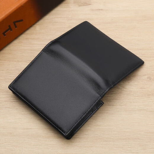 GEBONI (GEBONI) High-End Cowide Visitenkarteninhaber für Männer- und Frauen-Visitenkarten-Business-Geschenkkarten-Visitenkarte mit großer Kapazitätskartenbeutel Cowide-Zertifikat ein Schwarz [Cowide-Material]