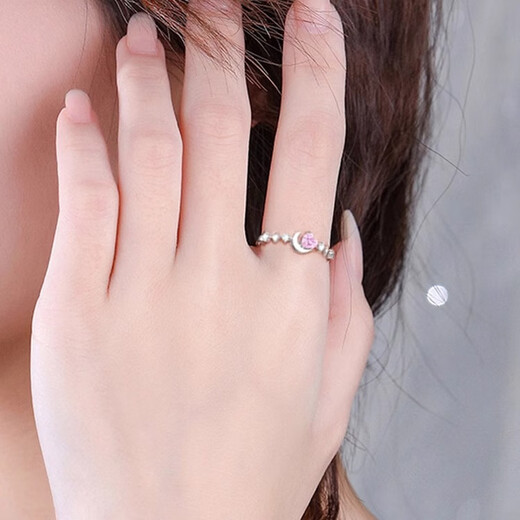 Bestie ring s999 sterling silver for girls, a couple's ring, niche token for men and women, anniversary gift for sisters, star and moon couple ring, free engraving, exquisite gift box