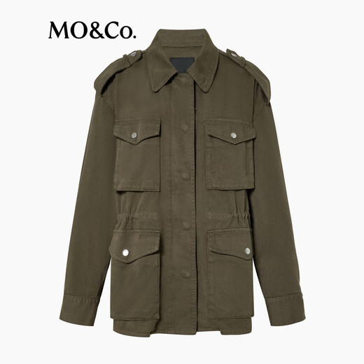 
MO/Co. Jacket Fall Cotton Neutral Hunting Jacket Working Pocket Shoulder Drawstring MBD3COTK01 Brown Green L /170