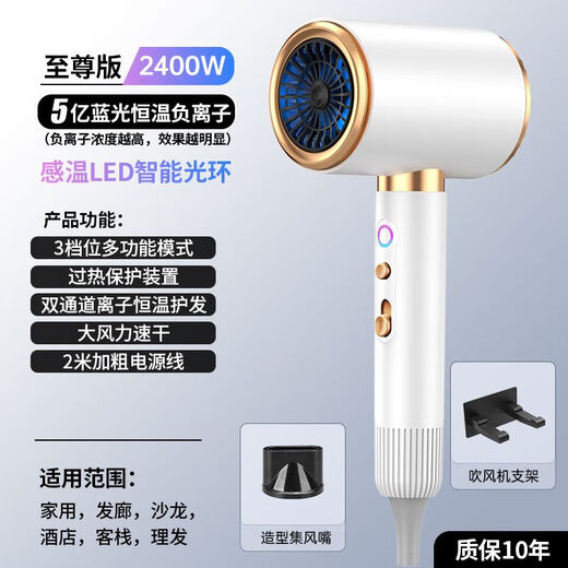 Sawang Germany Hair Dryer Household Silent Negative Ion Leafless High-speed Quick-drying Baby Barber Shop Constant Temperature Hair Dryer Hair Salon Hair Dryer Laifen High Power Does Not Harm Hair White 100% Authentic Warranty 2025 New Upgrade Silent Quick Drying 4.5 Billion Moisturizing Negative Ions