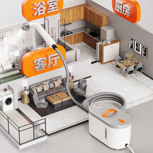 CKULH German steam cleaning machine, high temperature and high pressure multi-functional sterilization and mite removal cleaning machine, kitchen degreasing and dirt all-in-one machine, whole house cleaning and decontamination machine, range hood washing machine and kitchen wiper machine. Standard model 120 high temperature steam/99% mite removal machine.