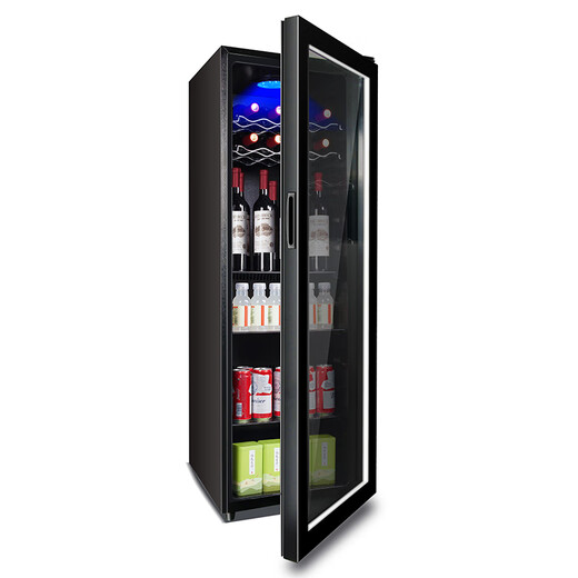 Royalstar ice bar refrigerator European style constant temperature wine cabinet hotel home living room refrigerator mini small single-door office fresh display display sample tea beverage cabinet first-class energy efficiency 238L full refrigeration + blue light + wine rack