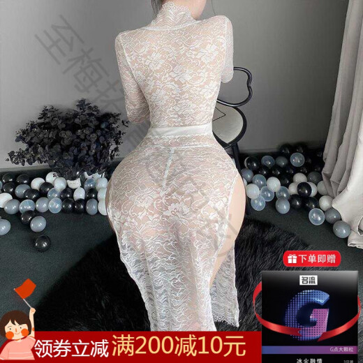 曼烟赠避孕套套装9766秘书制服睡衣蕾丝情趣内衣新款诱惑2025床上约会 黑色【蕾丝秘书长裙】 80 -120斤】