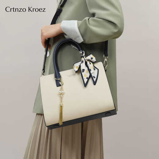 CRTNZO KROEZ轻奢包包女包妈妈包2025年新款轻奢手提包生日七夕情人节礼物包包 米白色-CK女包送女友老婆闺蜜礼物高档实用高级感