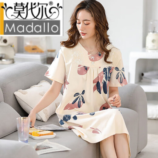 Modal Pyjamas für Frauen Sommernachthemd für modale Baumwolle kurzärmelige Sommernachthemen dünne mittlere und junge Mütter-Hauskleidung Y9906 m (80-100Jin [Jin ist gleich 0,5 kg])