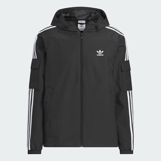 阿迪达斯 （adidas）三叶草外套男装夏季新款训练运动服立领防风舒适休闲夹克GN3535 KB1945黑色 S