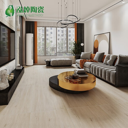 Keramikfliesen japanischer Creme -Stil 600x1200 Holzkornfliesen Imitation Massivholzbodenfliesen Wohnzimmer Schlafzimmer Blockstil Bodenfliesen 12609 Schimmeloberfläche