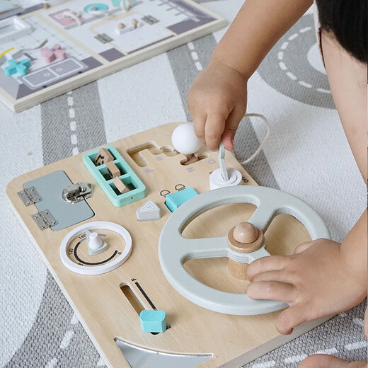 Maria Montessori Montessori Early Education Education Toue bébé Bank Barged Wheater Toy Toy Children Simulation Conduite sur la maison Wall House Direction du volant Fun Fun Game