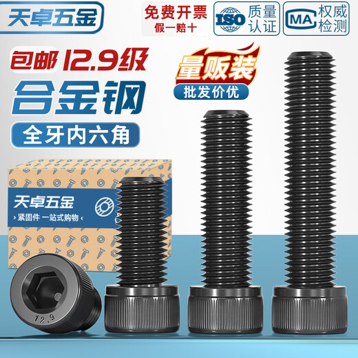 Tianzhuo Hardware full thread M1.6-M20 hexagon socket screws 12.9 grade high strength cup head bolts cylindrical head screws M12*120-5 pcs