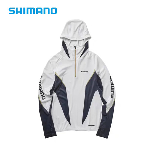 SHIMANO hooded fishing clothing ice silk sun protection clothing summer quick-drying boat fishing lure fishing outdoor clothing 07 light gray and black. Fishing pants 3XL (180-200Jin Jin equals 0.5 kg)