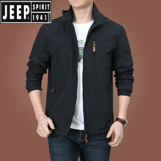 JEEP SPIRIT charge jacket men spring and autumn men outdoor American windproof waterproof windbreaker men men autumn sports jacket dark blue 9898 plus velvet M