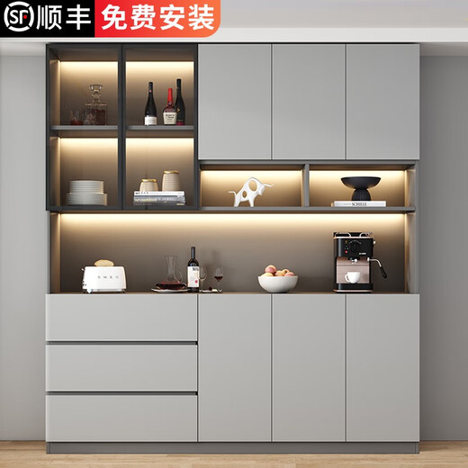 餐边柜一体靠墙现代简约客厅酒柜2024新款茶水柜轻奢储物柜可定制 款式15280*40*220 顺丰上楼包安