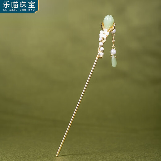 LEMIAO ancient style hairpin, pearl hairpin, daily versatile Hanfu, simple magic stick hairpin, Chinese style headdress, hair accessories for women, Ji Qing Muyun-short tassel A01-201