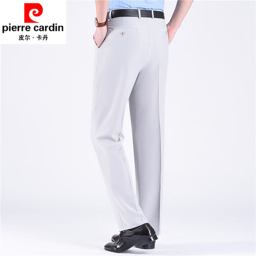Pierre Cardin Summer le pantalon masculin d'âge moyen Mulberry Silk Silk High Wistr Casual Loose Pantal