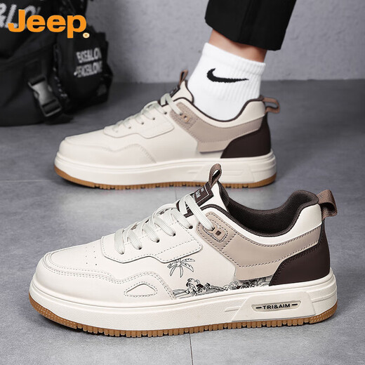 Jeep (JEEP) 2025 summer extra-large board shoes 45 national trend white shoes 46 sports casual shoes 47 plus plus fat men's shoes 48 6169 white and black mesh style 39