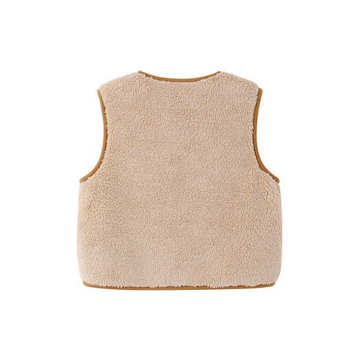 Ying's children's vest autumn and winter warm fleece vest for boys and girls new outer vest jacket for middle and large children Cassava Apricot 110 cm