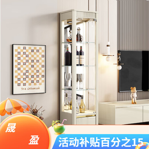 桓保老树意式极简双门玻璃酒柜烤漆靠墙展示柜客厅储物柜轻奢简约餐边柜 1098#1.4米长