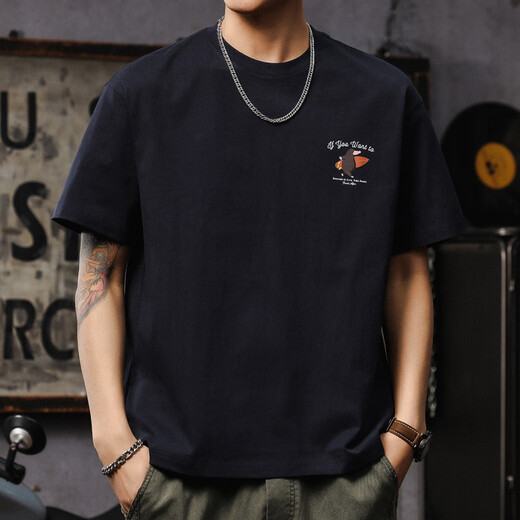 Jeep Spirit Summer New Style Teenager Fot Fit Fit Fit Fit Fort Men's японская ретро-ретро-рубашка с базовой рубашкой модно и универсальная мужская футболка 1506 темно-зеленый тяжелый 260 г M 100-120Jin [Jin равняется 0,5 кг]