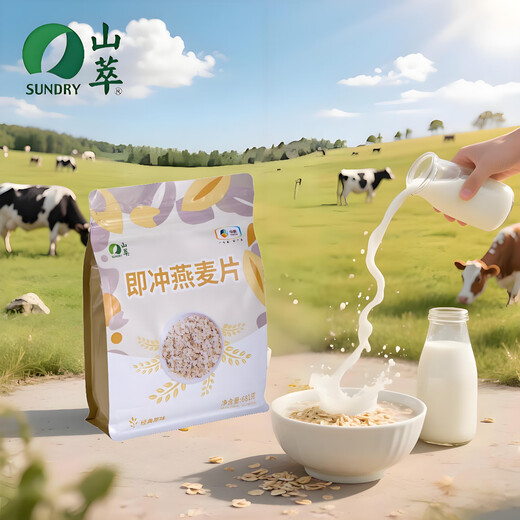
Shancui COFCO Shancui Oatmeal Pure Oatmeal Oatmeal Nutritional Cereals Full Meal Replacement Lazy Instant Breakfast 681g