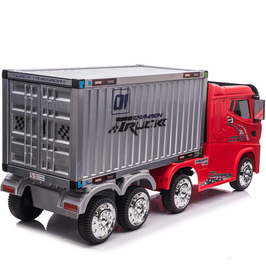Berica 8-Rad schwere LKW-LKW-LKW-LKW-Kinder-Elektrofahrzeuge mit Elektrofahrzeuge Kinderspielzeugauto können auf Menschen sitzen. Weißer Behälter mit Schrank + Ledersitz + Schaumstoffrad. Vier-Drive