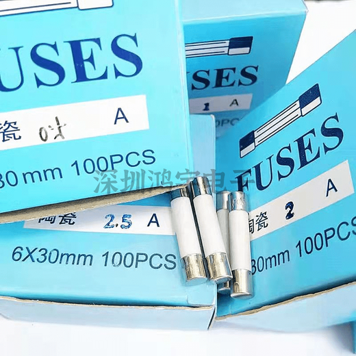 Ceramic fuse 5X20/6X30mm F fast-acting multimeter fuse tube explosion-proof fuse table 600MA__630MA_0.63A 5X20_250V length 2 cm_10 pcs