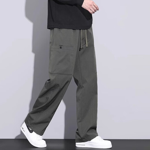 JEEP SPIRIT Jeep Functional Work Pants Men's Fall New Straight Paratrooper Sports Versatile Casual Trousers Men 9856 Military Green 2XL