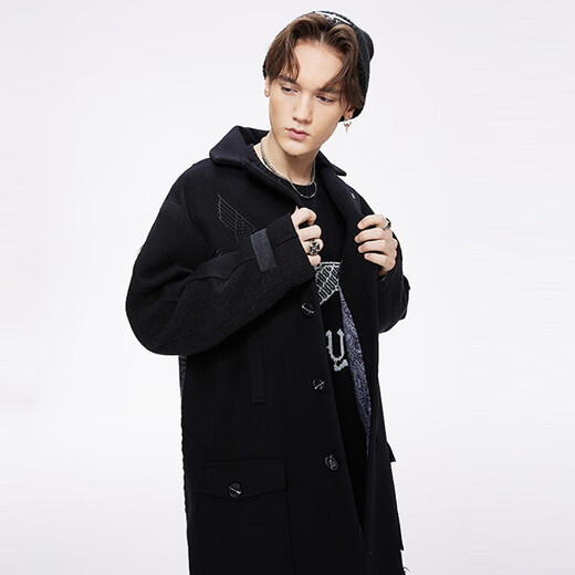 BOY LONDONFW21 Gothic letter Logo printed embroidered suit windbreaker, same style for men and women, black black XS