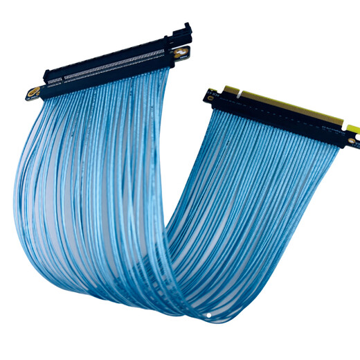 Yue Changsheng PCIE4.0X16 GPU graphics card extension cable AI server loose wire silver-plated adapter cable single independent 16AB4 loose wire blue 30cm