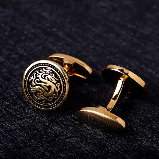 KFLK Chinese style cufflinks French shirt men's sleeve nails dragon totem new Chinese style national fashion shirt cuff buttons custom lettering gold
