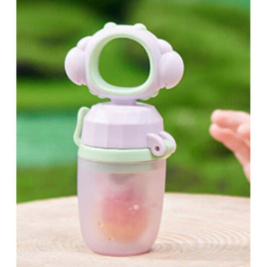 Baby food bite bag Fruit and Vegetable Silicone extrusion molar stick teether baby eating fruit supplementary utensils for home use white with base 1 pack