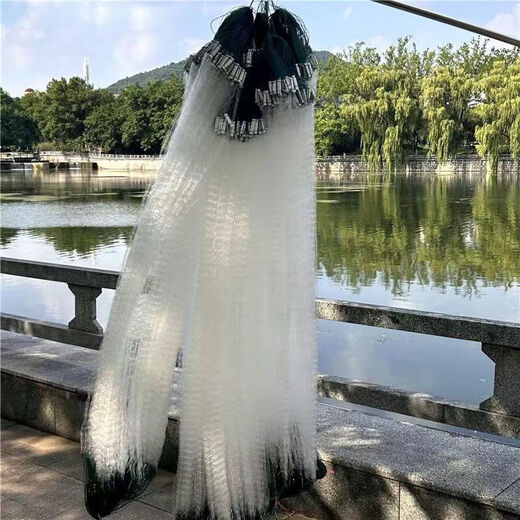 Shushe silk net fishing net three-layer sunken net single-layer floating net hanging fish net white striped crucian carp three-layer sunken net 1 finger 20 meters 1 meter high