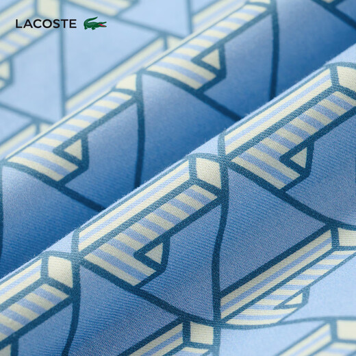 Lacoste French Crocodile Herrenkleidung 25 Sommer Neue Mode komfortable geometrische Druckshorts GH9928 GIL/Blue Geometric Print L 5