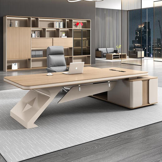 Light luxury boss desk office desk simple modern chairman president desk executive desk manager office desk and chair combination 2.0 meters boss table + boss chair