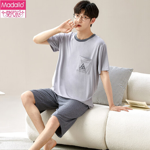 Modal Men's Pyjama Set Summer Short Shorts à manches minces de glace d'été Loose G [6624] Couclomage modal et respirant L [suggéré dans 100-120 Jin [Jin est égal à 0,5 kg]]]