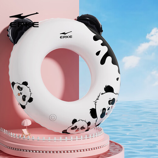 Hongxingerke (Erke) Anneau de natation pour enfants gonflable mignon imprimé épaissis épaissis d'équipement de natation à l'épreuve des fuites et à retournement latérale