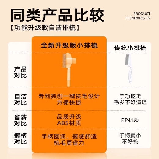 Runyida cat and dog comb, knot-opening and floating hair artifact, pet self-cleaning comb, long hair massage, knotting and hair removal, banana yellow, solves the problem of hair loss from the inside out.