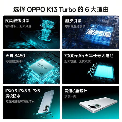 OPPO K13 Turbo new product Dimensity 8450 flagship core new 5G mobile phone OPPO new phone launched in 2025 K13 Turbo No. 1 Purple 12GB+256GB (free Bluetooth headset with order)
