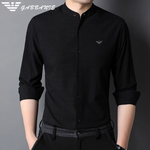 
FALAMONE Armani small stand-alone cotton shirt men's 2025 spring and autumn shirt casual inner Chinese collar thin shirt XQFD-9930 white M 165