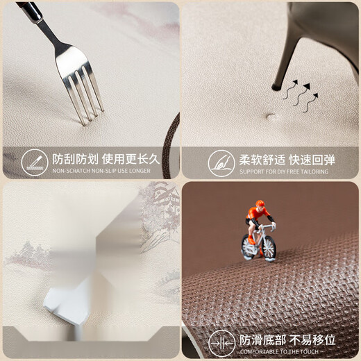 亿翔华太中式别墅家用电梯轿厢地垫皮革PVC免洗可擦进门口地毯可定制 繁花似锦-NC[方]-12109 160cm*160cm