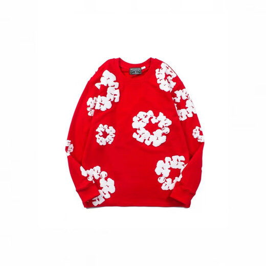 Rongxitu sudadera estampada europea y estadounidense Y2K Hip Hop Street Men and Women Llover 3294 Pink M