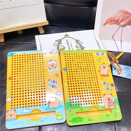 Ignb Kapibala Magnetic Steel Ball Drawing Board Toys's Children's Magnetic Maze Leads et Focus Training Nivel Training Ball [Blue Jade Dog] Magnétique de peinture Board Maze